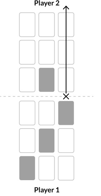 A front-row card attacking the opposing player directly