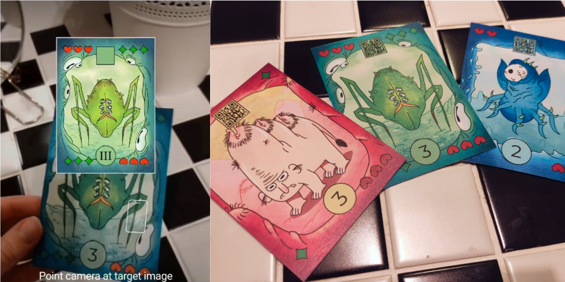 Testing the AR and printed cards