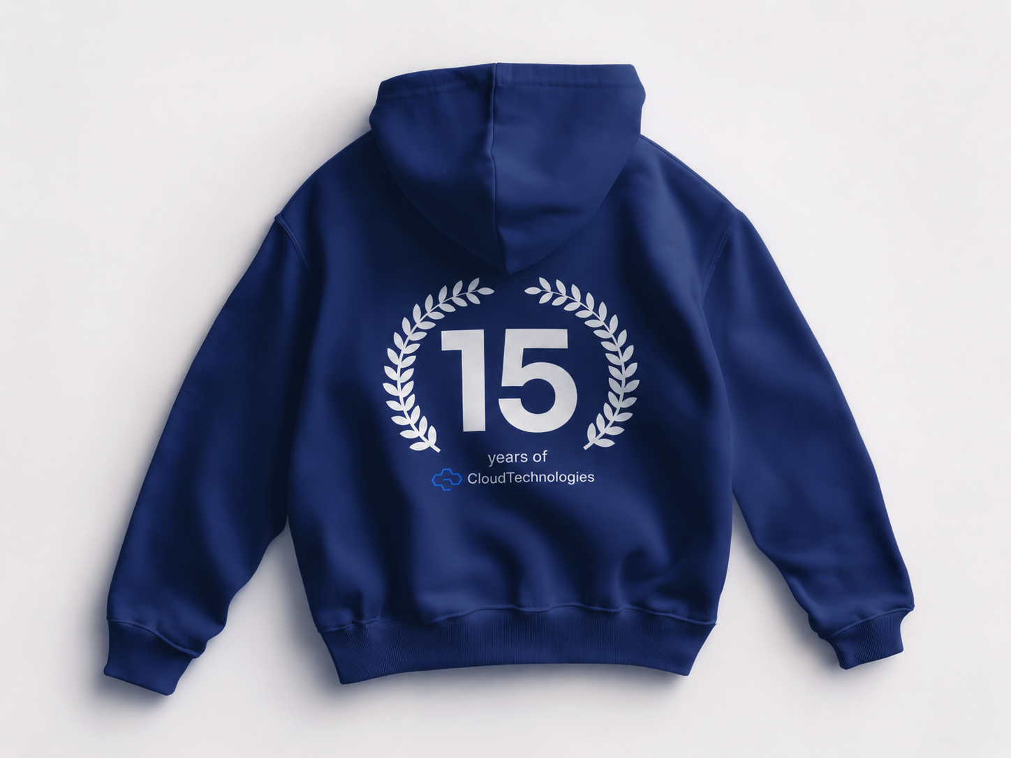 15 years of CloudTechnologies hoodie mockup